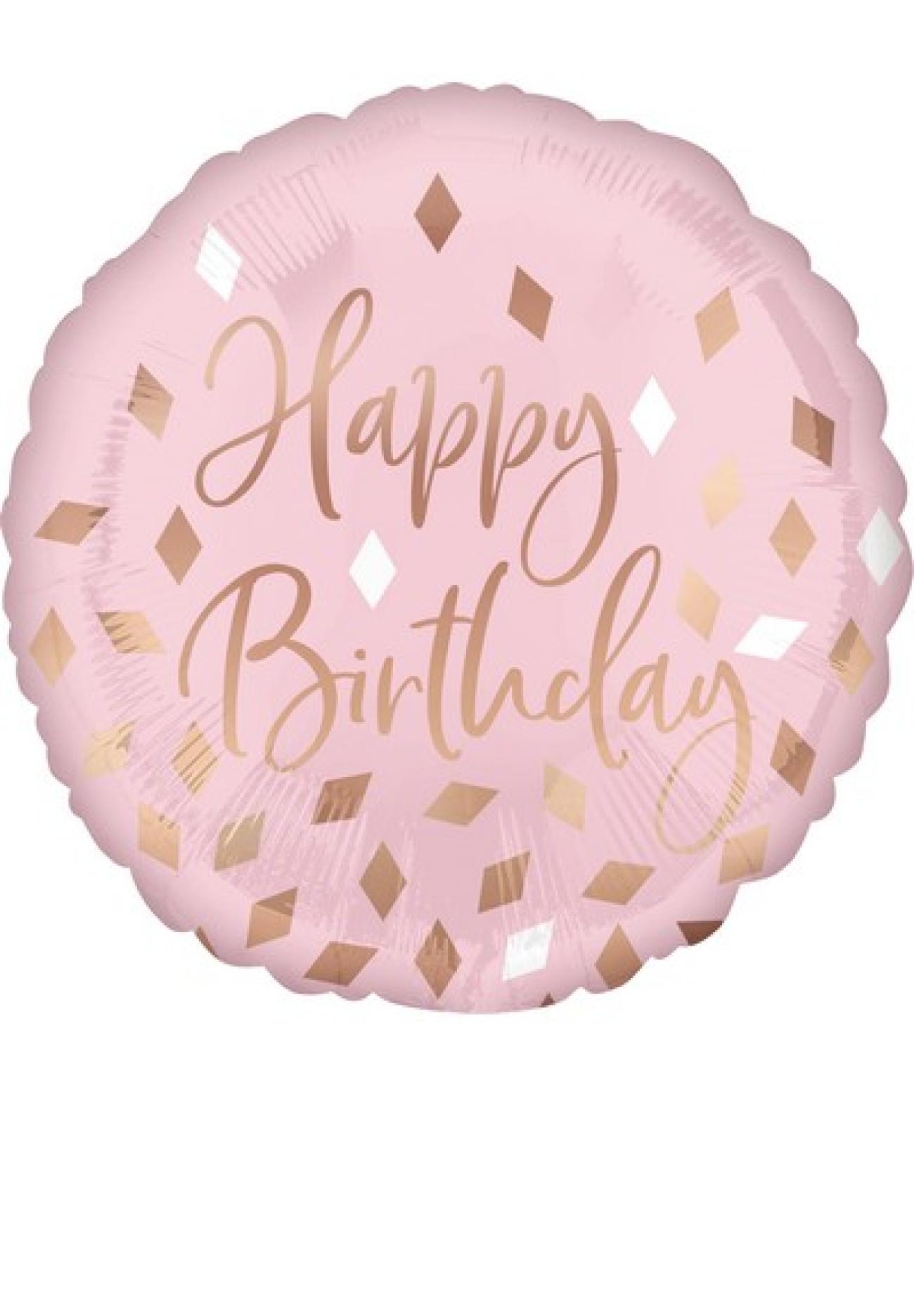 Pallone foil standard 17" - 42 cm Rose Gold Birthday