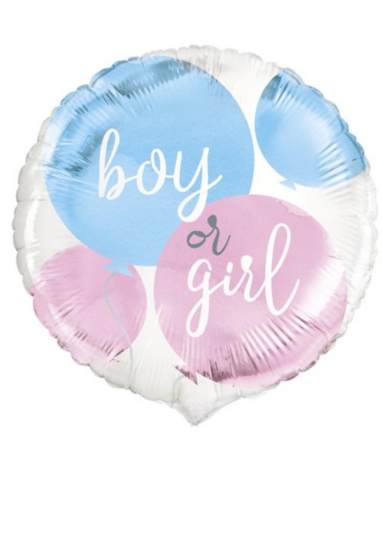 Pallone foil standard 18" - 45 cm Gender Reveal